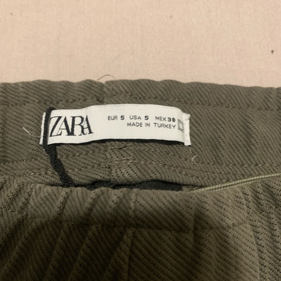 Zara Khaki Textured Trousers - Picture 7 of 10